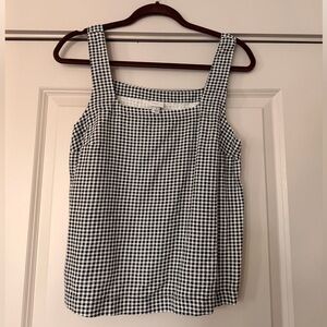 a new day Black and White Gingham Square Neck Tank